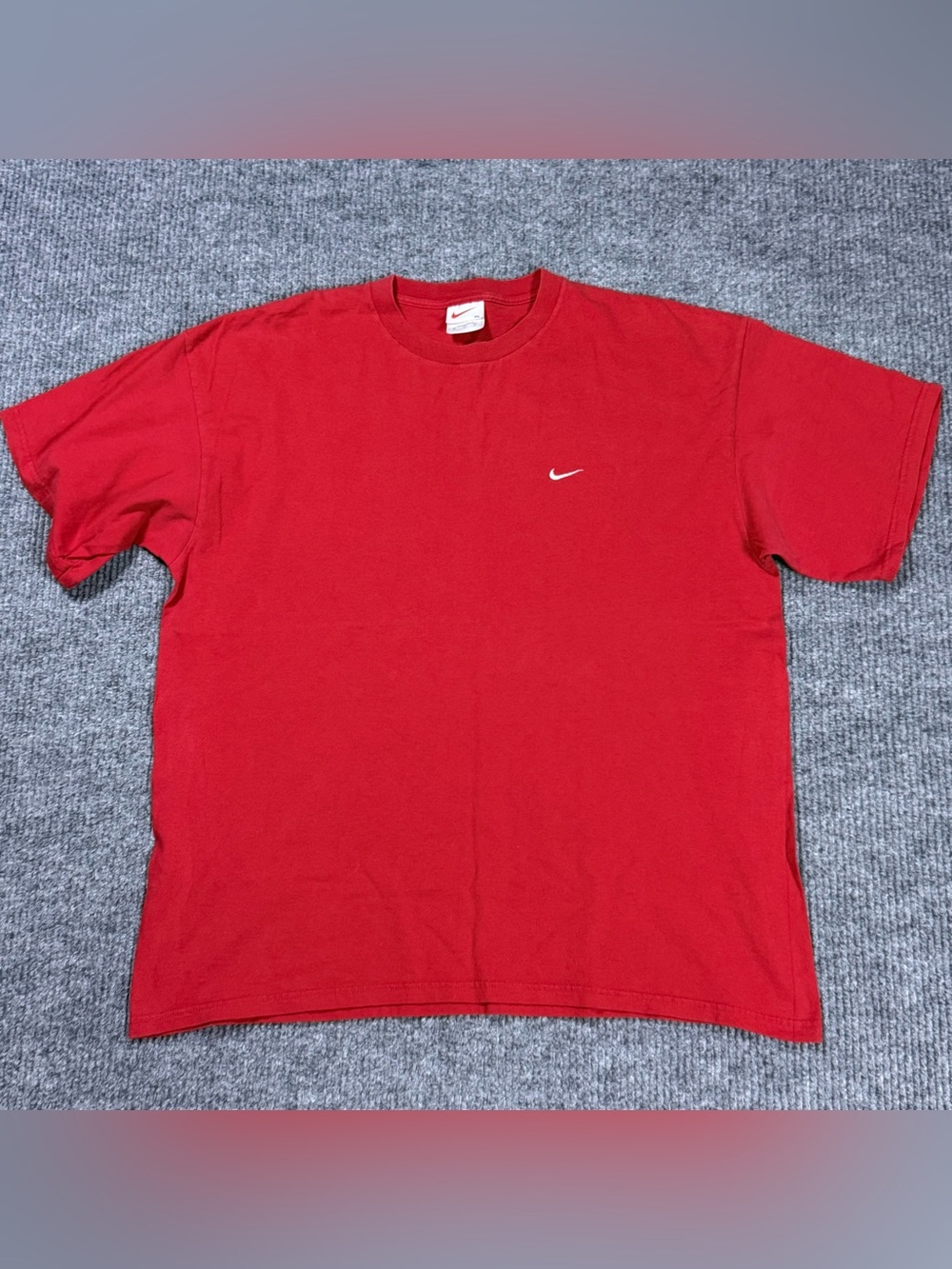 Vintage Nike 90's Swoosh Chest Logo Red Short Sleeve T-Shirt Men's Size XL
